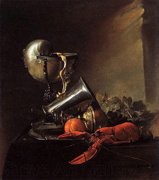Jan Davidz de Heem Still Life with Lobster and Nautilus Cup Norge oil painting art